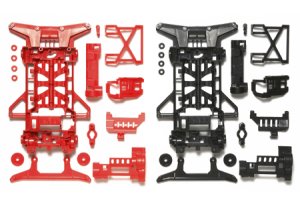 画像1: ＊プレミア価格 タミヤ 95242 スーパーX 強化シャーシセット （レッド・ブラック）