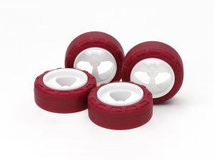 画像1: タミヤ 95634 ローフリクション小径ナロータイヤ(24mm)&3本スポークホイール
