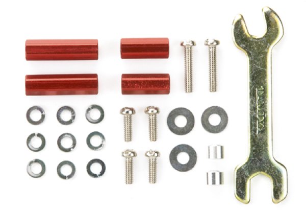 画像1: タミヤ 95321 アルミ六角マウントセット （レッド 10mm・15mm）